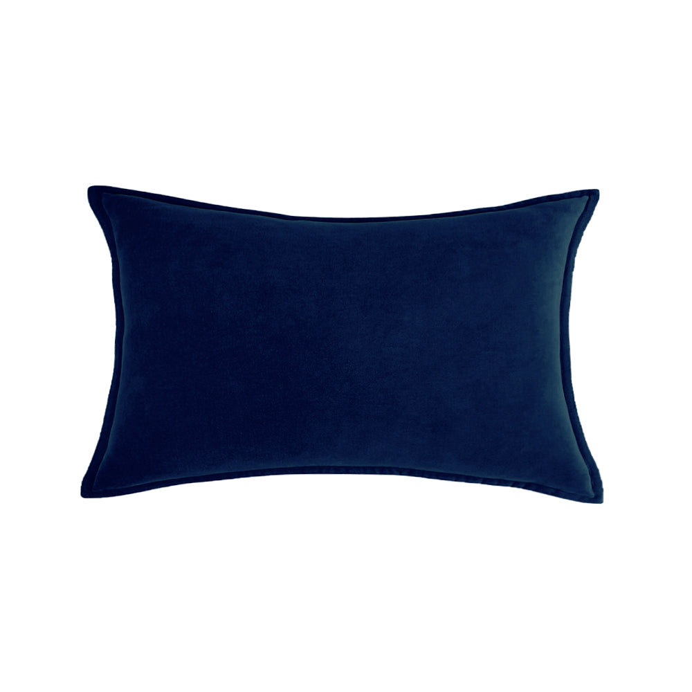 Luxe velvet lumbar pillow 19 colors classic flange edge elegant solid color accent insert included 12"x20"