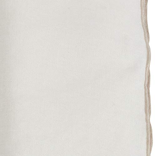 Fennco Styles Amelia Collection Classic Stonewashed Border Stitch 100% Pure Linen 20 x 20 Inch Cloth Napkins – Natural Dinner Napkins for Banquet, Wedding, Special Events and Home Décor