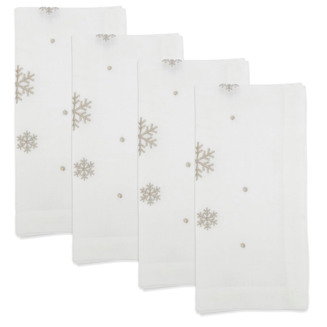 Gold Snowflake Placemats & Cloth Napkins — Sets of 4