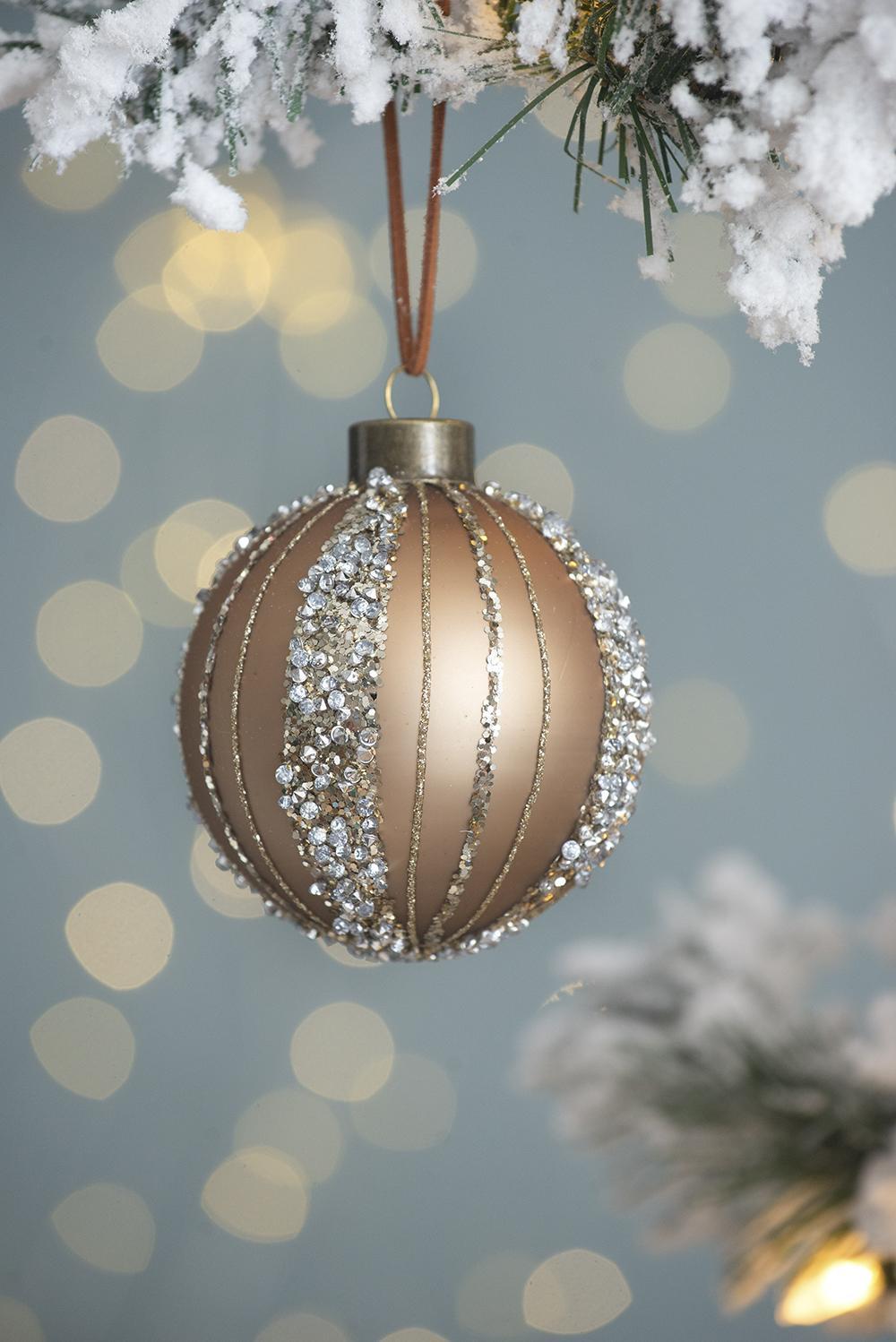 Glass Christmas Ball Ornaments with Hanging Loop – Red or Gold