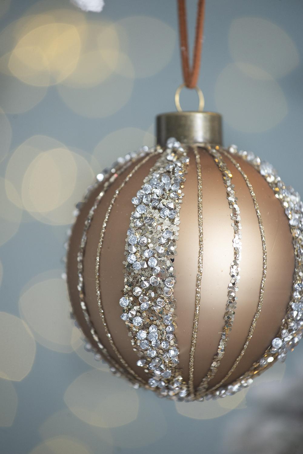 Glass Christmas Ball Ornaments with Hanging Loop – Red or Gold