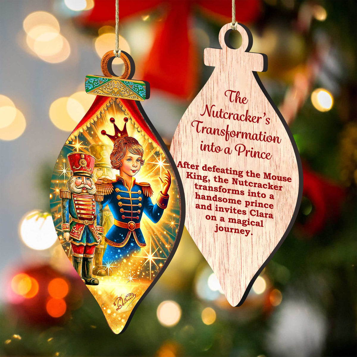 The Enchanted Nutcracker Suite Eco Wood Ornaments Set of 12 by G. DeBrekht - Christmas Décor - 8610103-S12