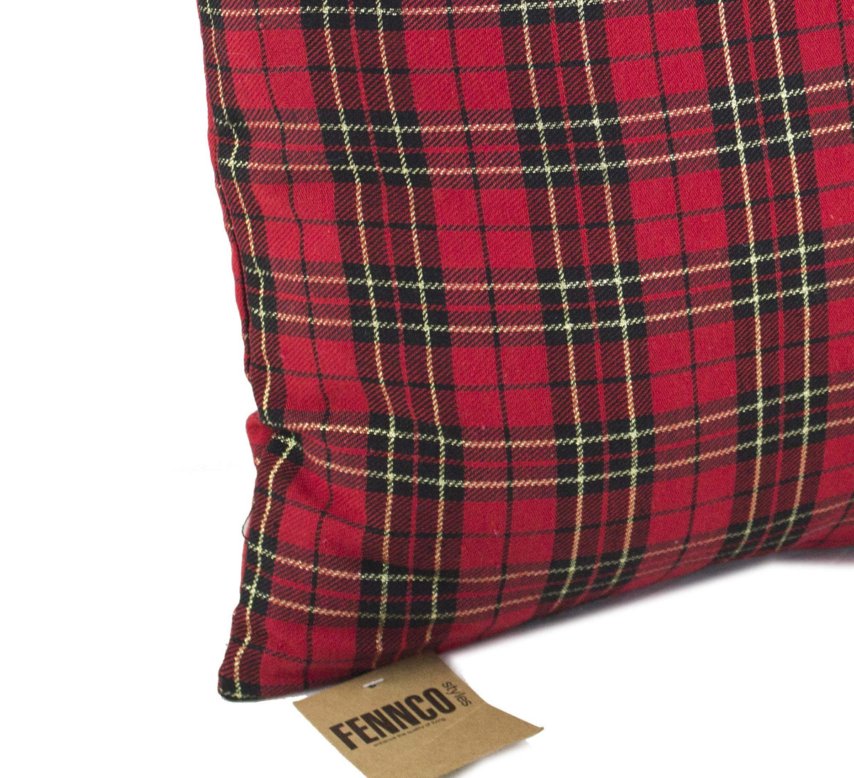 Fennco Styles Holiday Tartan Plaid Dazzle Christmas Decorative Throw Pillow