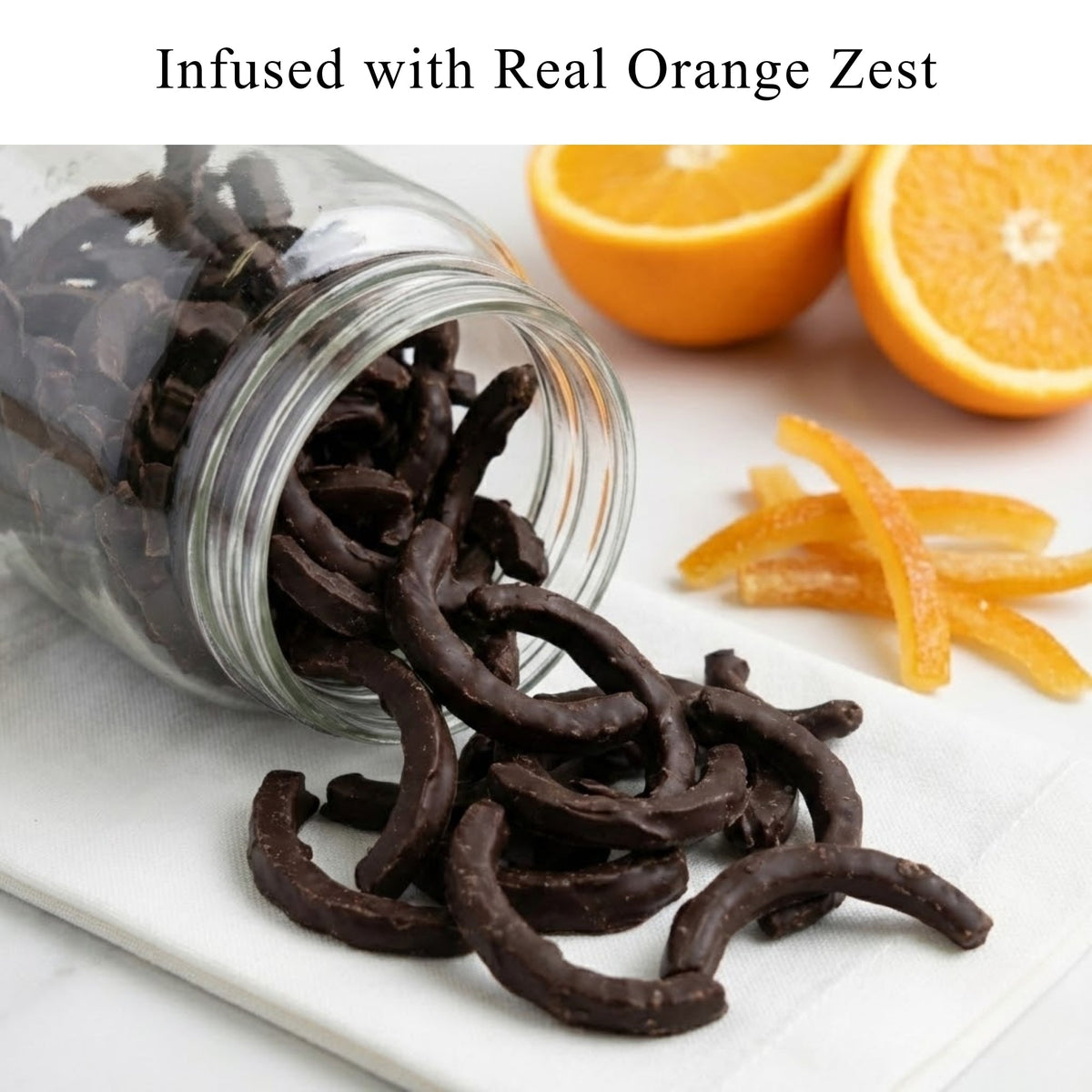 Andy Anand Dark Chocolate Covered Orange Peel Bars, 40 pc, 12 oz – Real Candied Orange Zest, Belgian Chocolate, Birthday & Holiday Gift Box