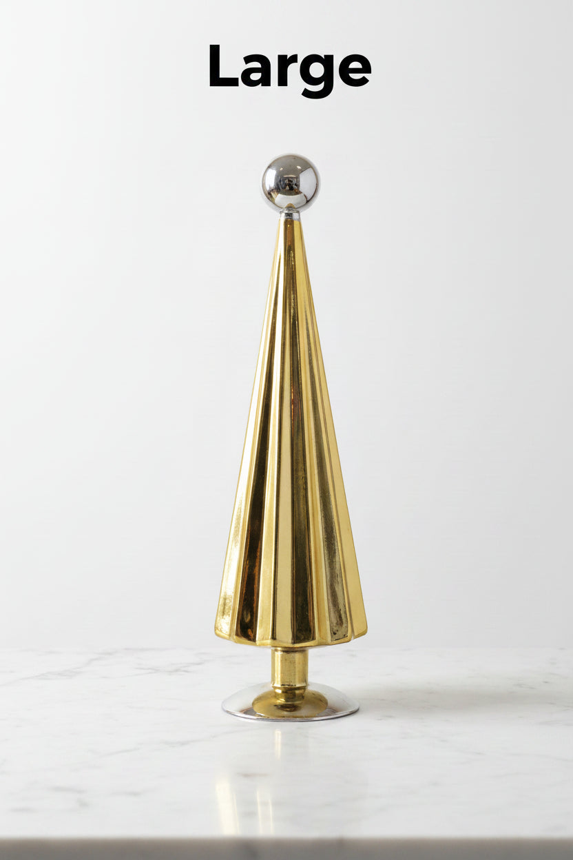 Gold Mercury Glass Christmas Tree, 3 Size Options