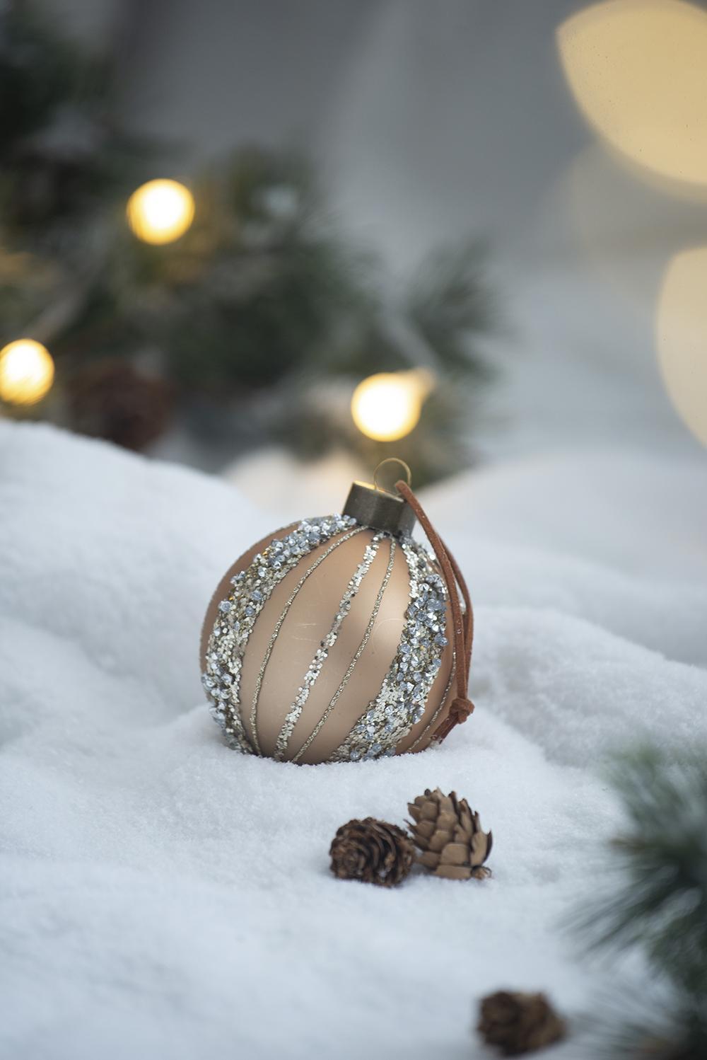 Glass Christmas Ball Ornaments with Hanging Loop – Red or Gold