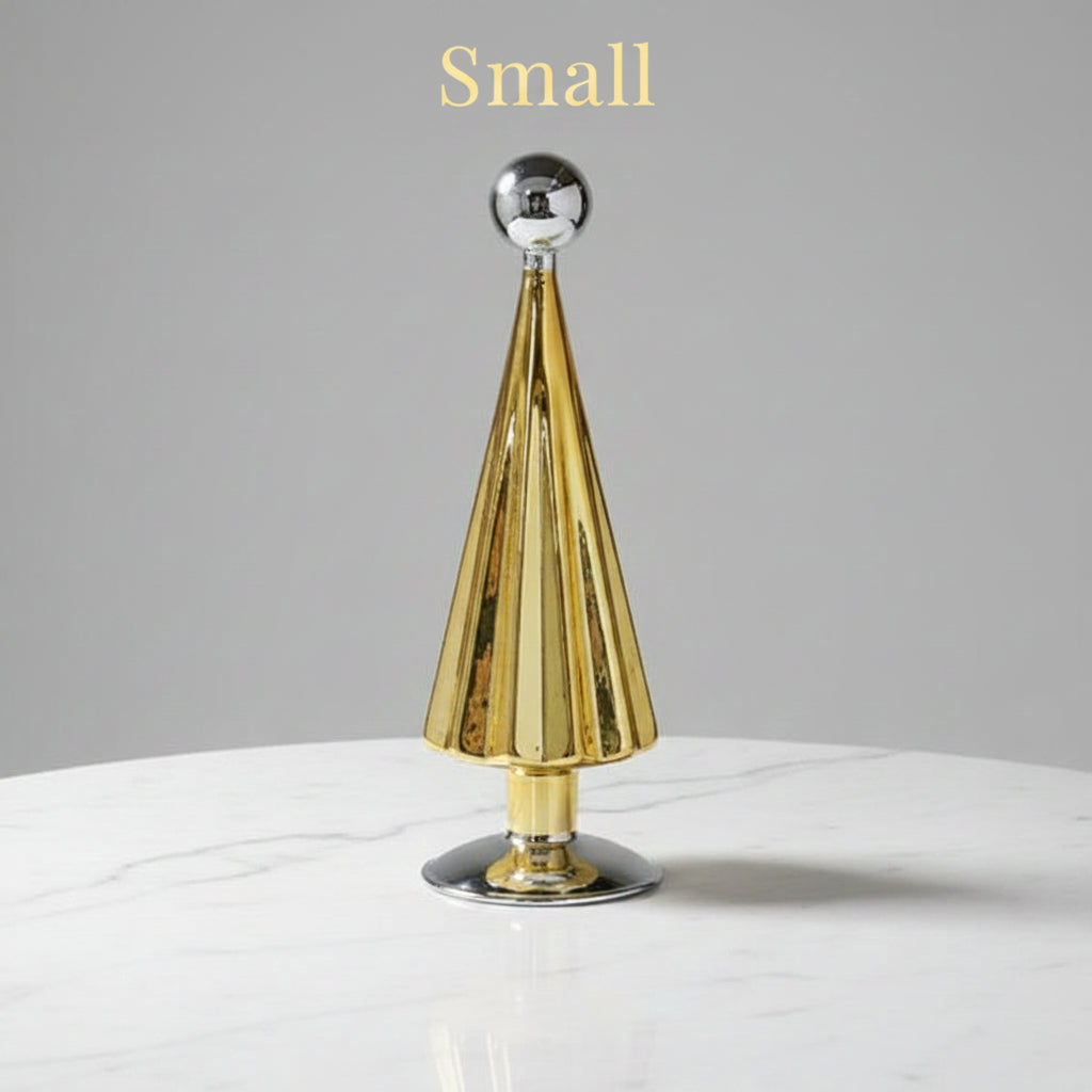 Gold Mercury Glass Christmas Tree, 3 Size Options