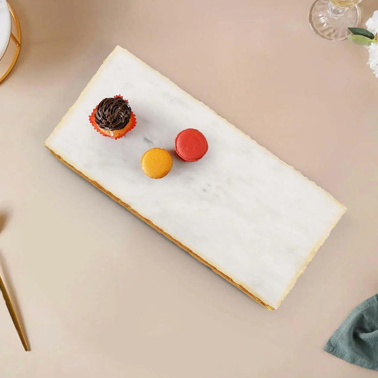 Marble serving board with gold foil accents