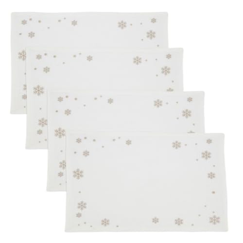 Gold Snowflake Placemats & Cloth Napkins — Sets of 4