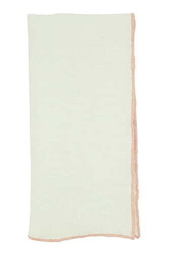 Fennco Styles Amelia Collection Classic Stonewashed Border Stitch 100% Pure Linen 20 x 20 Inch Cloth Napkins – Natural Dinner Napkins for Banquet, Wedding, Special Events and Home Décor