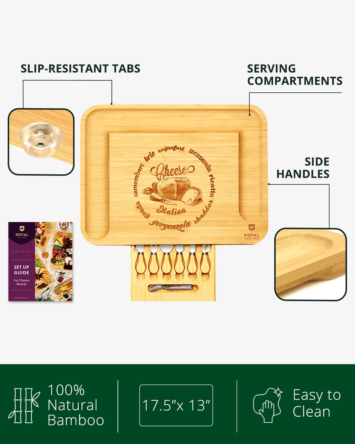 Cheese Board XXL with Cutlery Set