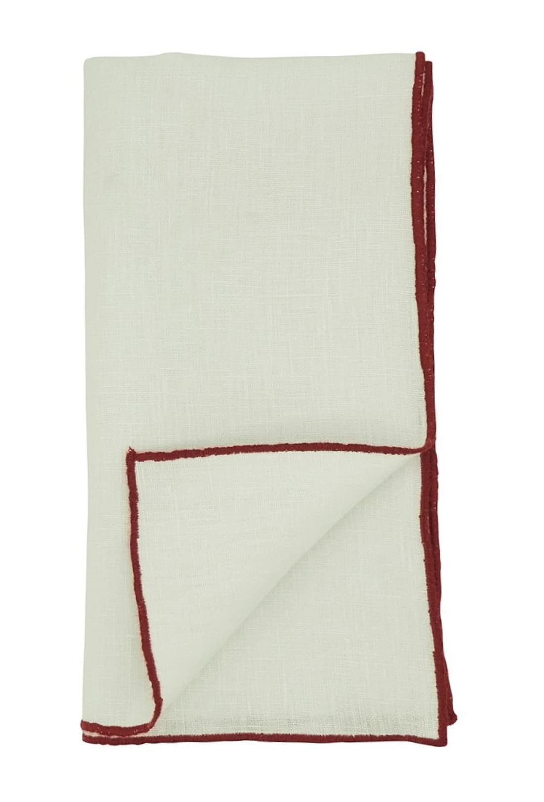 Fennco Styles Amelia Collection Classic Stonewashed Border Stitch 100% Pure Linen 20 x 20 Inch Cloth Napkins – Natural Dinner Napkins for Banquet, Wedding, Special Events and Home Décor