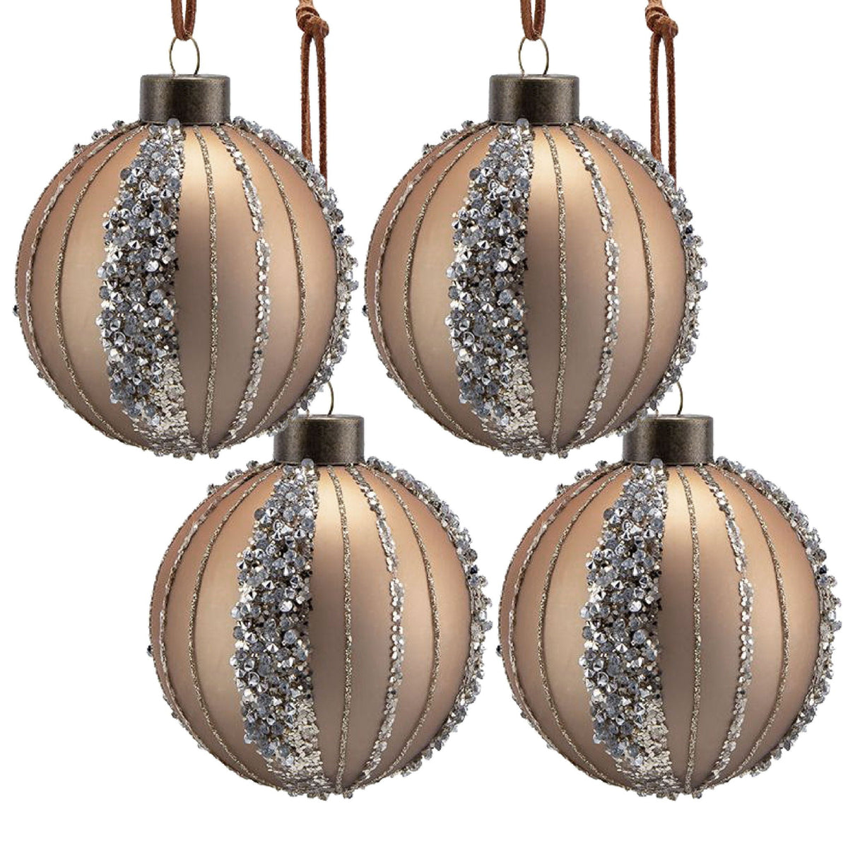 Glass Christmas Ball Ornaments with Hanging Loop – Red or Gold