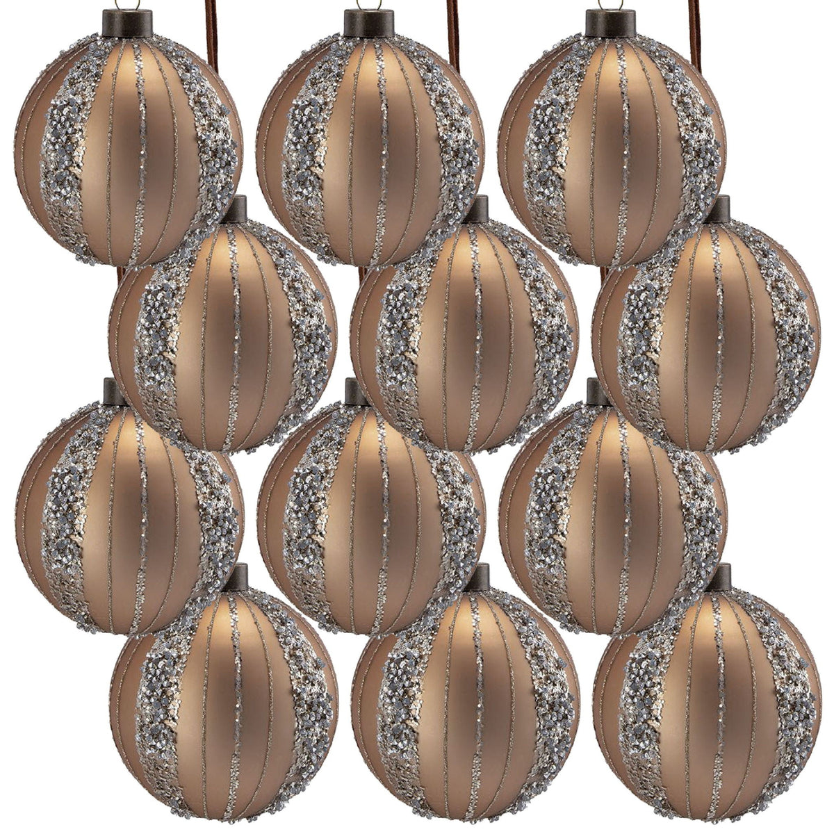 Glass Christmas Ball Ornaments with Hanging Loop – Red or Gold