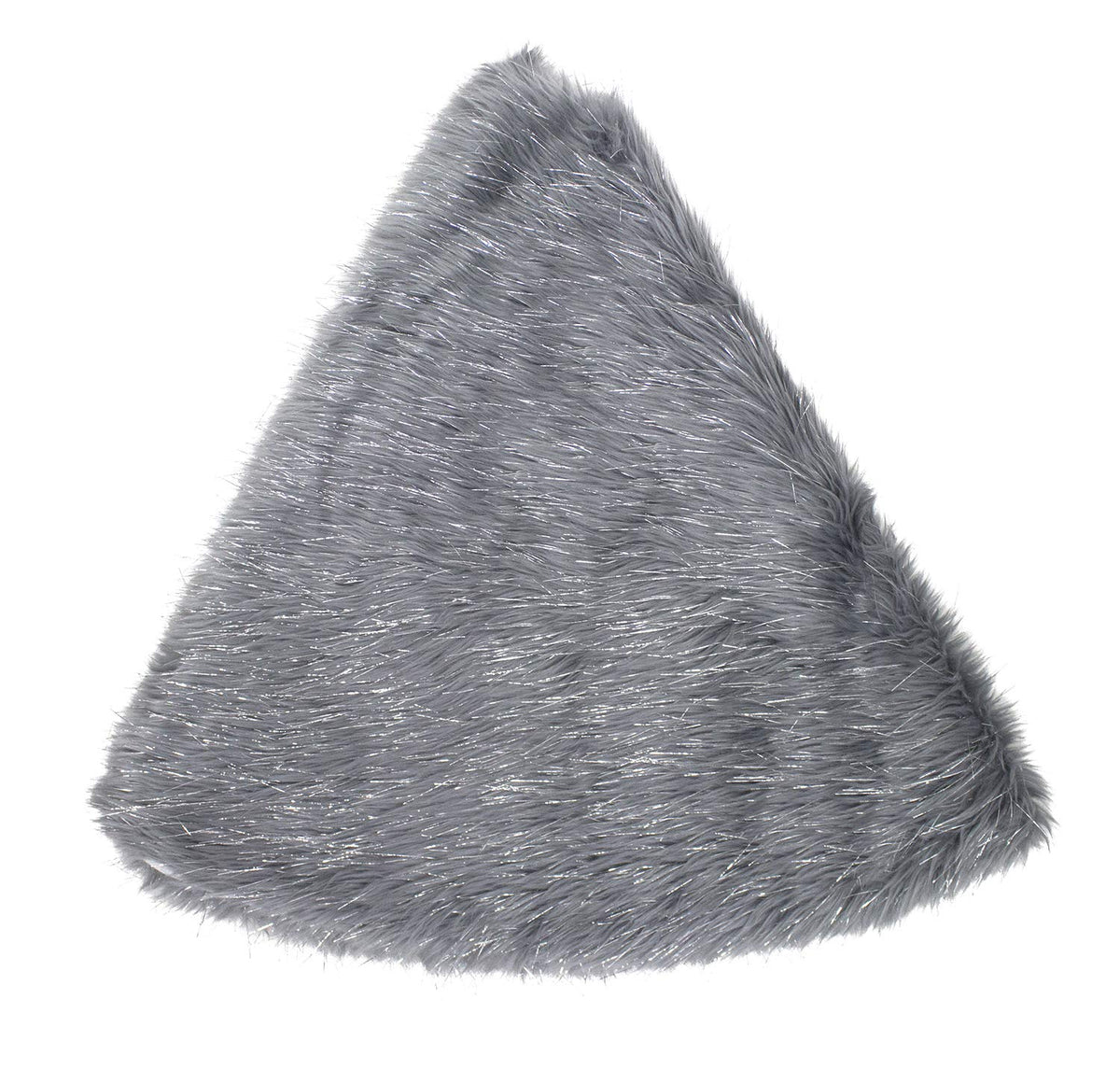 Fennco Styles Holiday Christmas Decorative Exquisite Faux Fur with Silver Metallic Thread Tree Skirt - 2 Colors