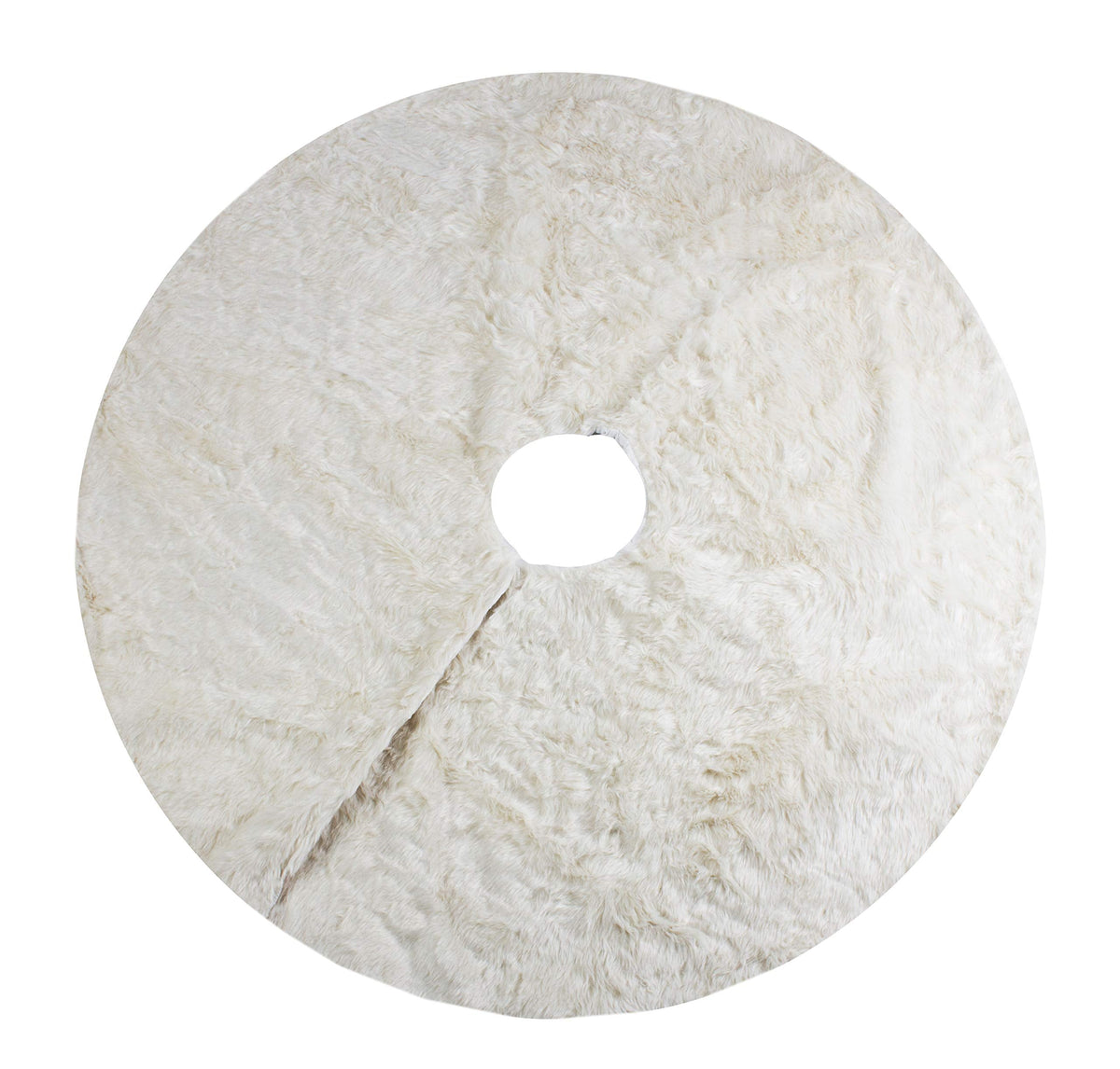 Fennco Styles Exquisite Faux Fur Design White Holiday Christmas Stocking Tree Skirt