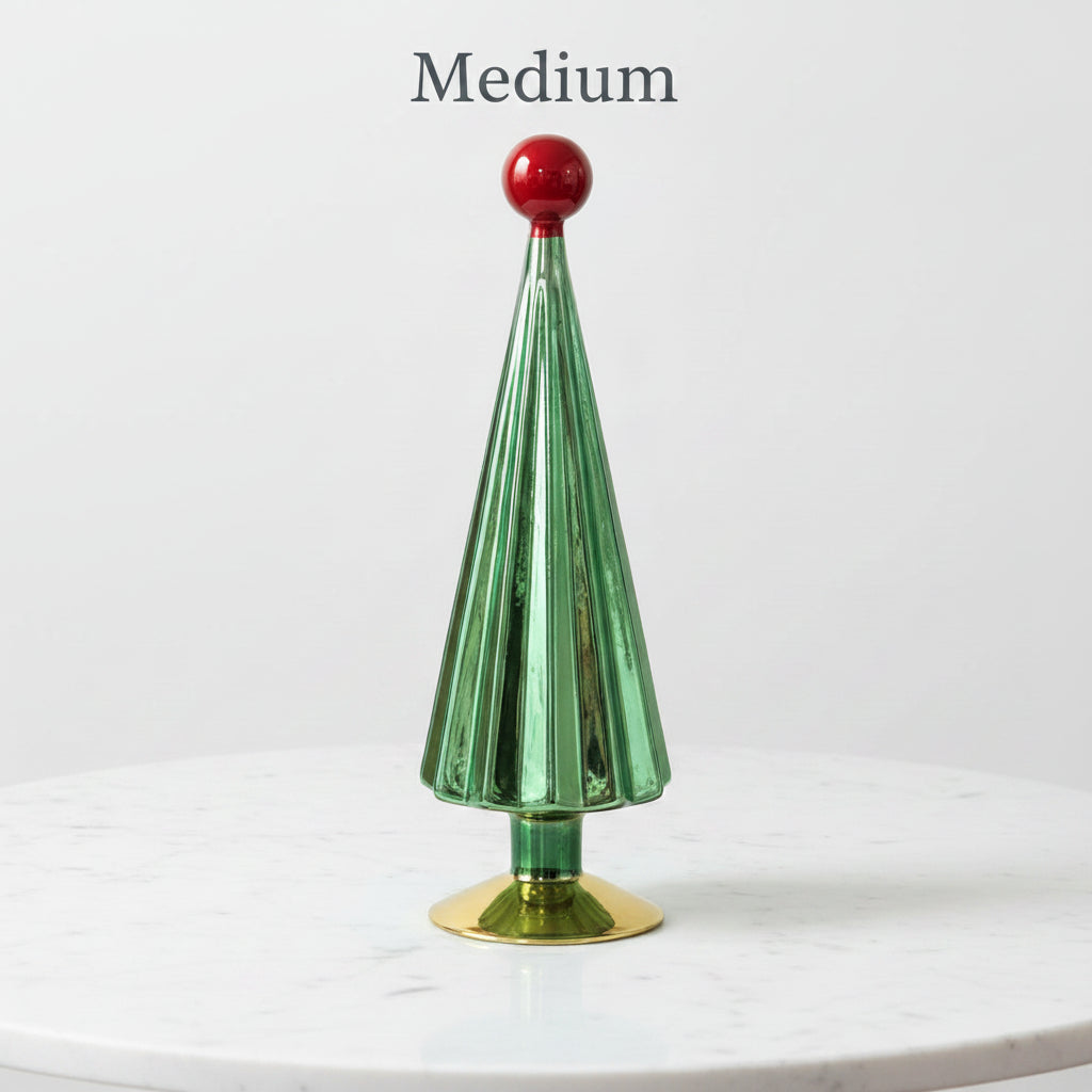 Green Mercury Glass Christmas Tree , 2 Size Options