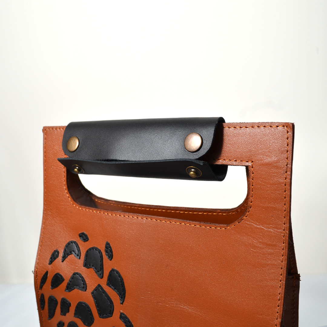 Genuine Leather Wine Carrier Bag, Black or Brown