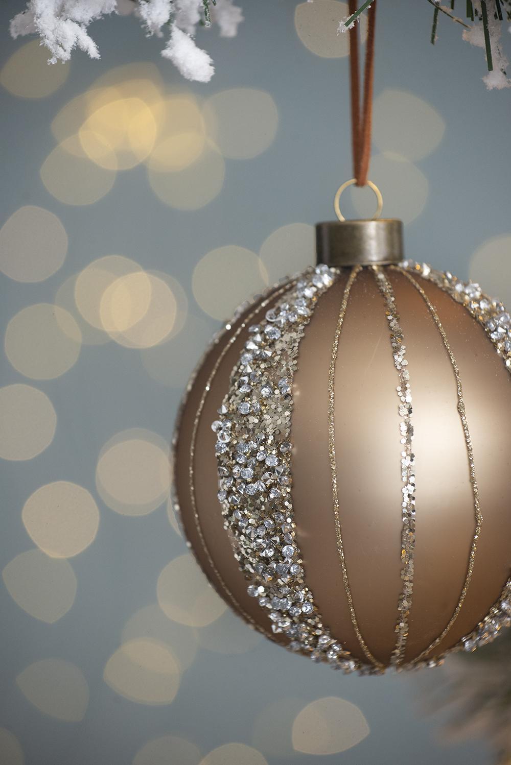 Glass Christmas Ball Ornaments with Hanging Loop – Red or Gold