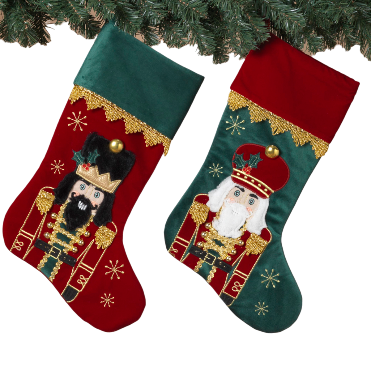 Embroidered Nutcracker Stocking - 18 inch -